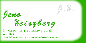 jeno weiszberg business card